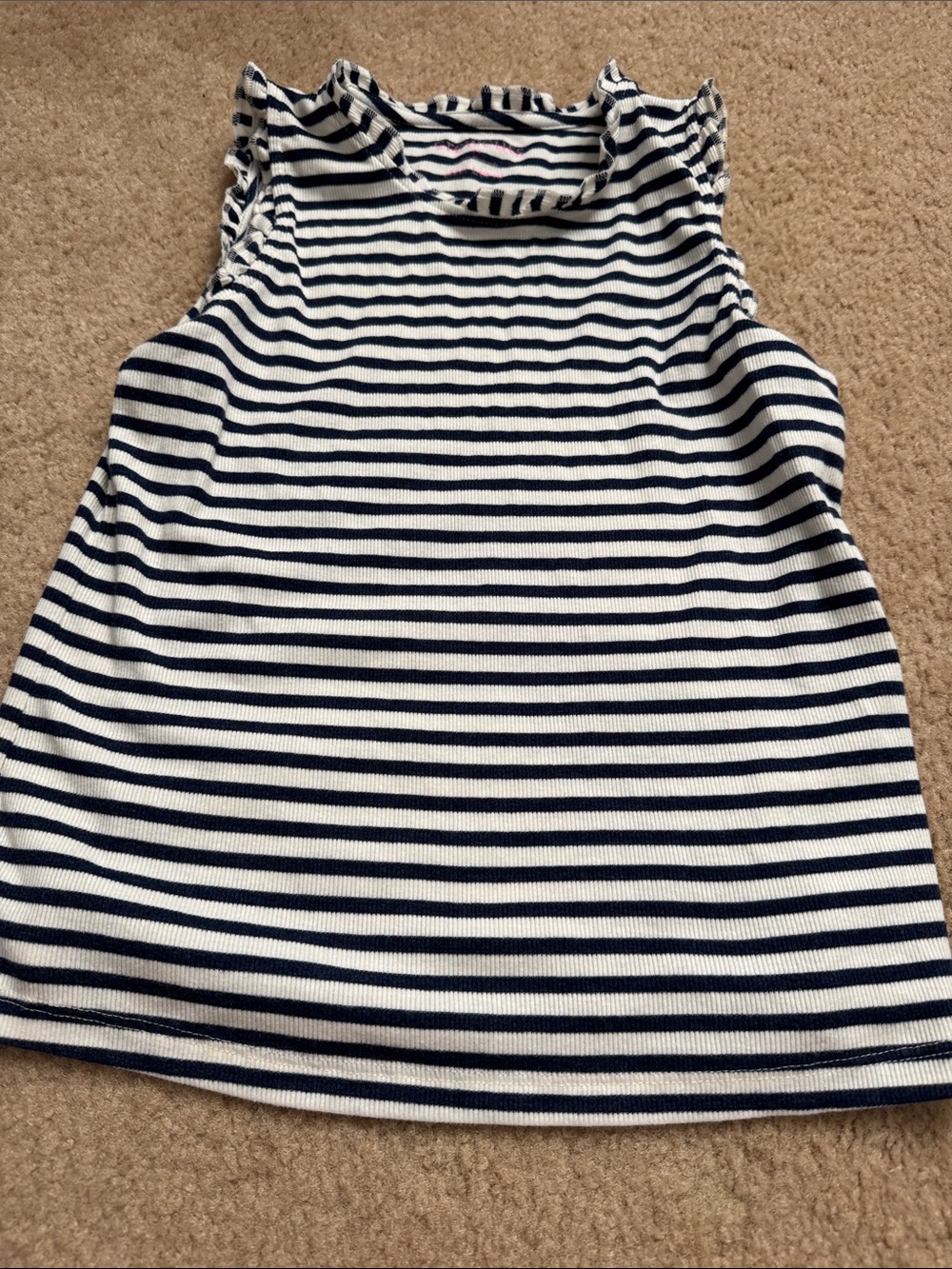 Crewcuts Navy and White Striped Tank Top